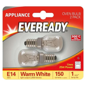 Eveready E14 Oven Bulb Warm White 150 Lumens 25W