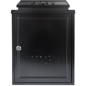 Manor Black Cast Aluminium Postbox