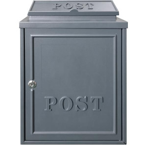 Manor Grey Cast Aluminium Postbox