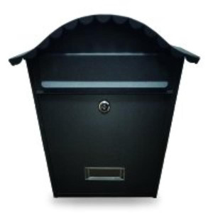 Manor Black Traditional Steel Postbox