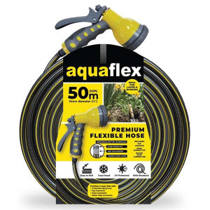 Aquaflex Premium 50M Hose With 7 Function Gun And Fittings
