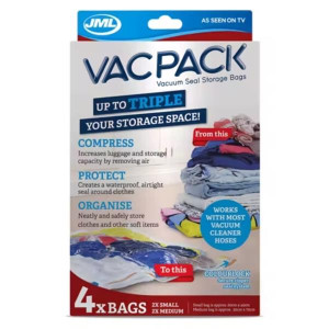 Jml Vacpack Portable Vacuum Storage Bag 4 Pack