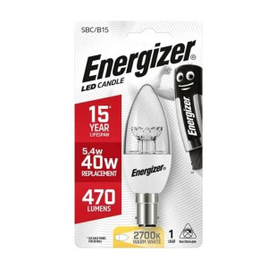 Energizer B15 Led Candle Warm White 470 Lumens 5.4W(40W)