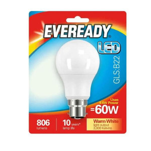 Eveready 8.5W (60W) B22 Gls Led Light Bulb Warm White