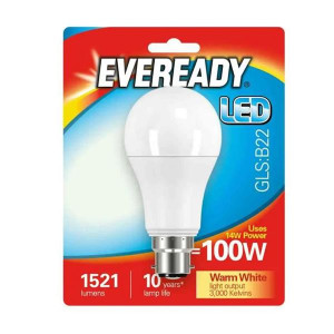 Eveready 13.5W (100W) B22 Gls Led Light Bulb Warm White