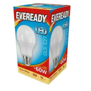 Eveready 8.5W (60W) E27 Gls Led Light Bulb Warm White