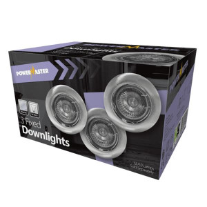Powermaster Gu10 3 Tilt Brushed Downlight Fitting