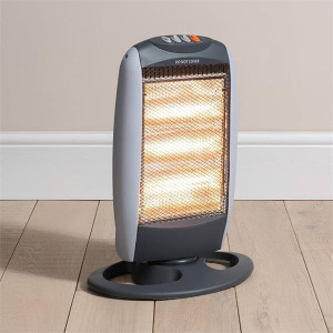 Home Collections Standing Rotating Halogen Heater With Thermal Cut Out 1200W Grey