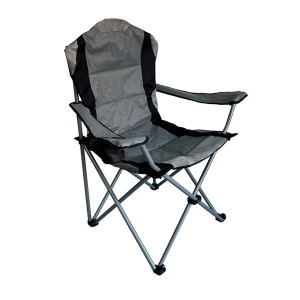 Garden Collection Deluxe Camping Chair Black And Taupe