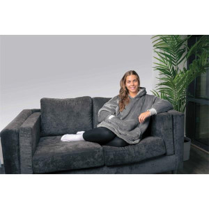 Home Collections Oversized Soft Machine Washable Electric Heated Hoodie Grey