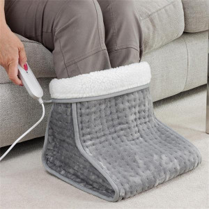 Home Collections Electric Heated Foot Warmer Machine Washable 6 Setting Grey 100W