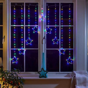 Three Kings Star Curtain Lights Plug-In Led Multi-Coloured