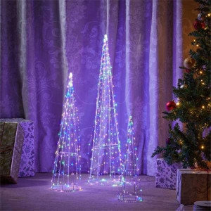 Three Kings Tree Cone Trio Lv Plug-In 654 Led Cool White