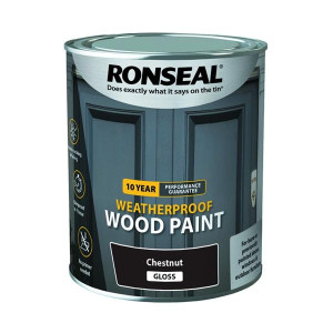 Ronseal Weatherproof Woodpaint Gloss 750Ml Chestnut