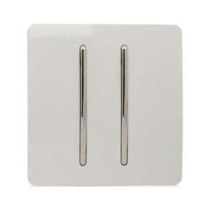 Trendi 2 Gang 2 Way Rocker Light Switch White