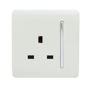 Trendi 1 Gang 13 Amp Switched Single Socket White