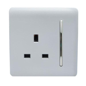 Trendi 1 Gang 13 Amp Switched Single Socket Silver