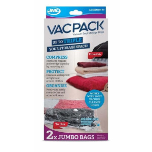 Jml Vacpack Jumbo Portable Vacuum Storage Bag 2 Pack