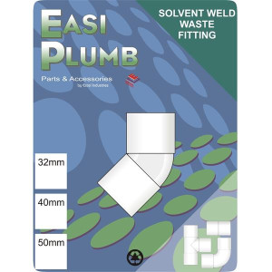 Easi Plumb 32Mm White Waste 45° Bend