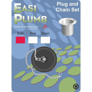 Easi Plumb Poly Bath Plug & Chain Set