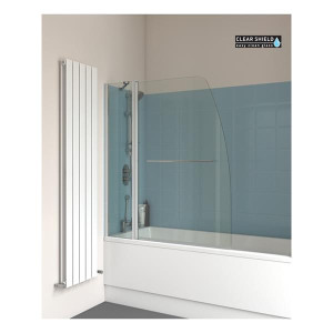 Sonas Lunar Sb4 Hinged Radius Bathscreen With Towel Rail L1250mmxh1400mm
