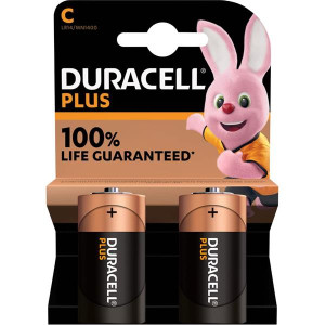 Duracell Plus Size C Alkaline Battery 2 Pack