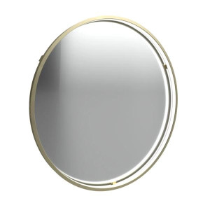 Rt Large Aspect Round Mirror Brushed Brass 600Mm