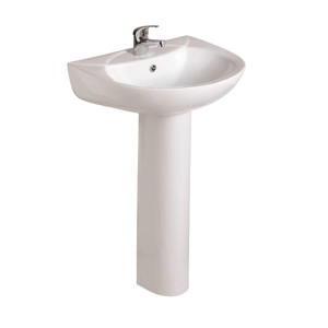 Sonas Strata 50Cm Basin With Full Pedestal 1 Tap Hole