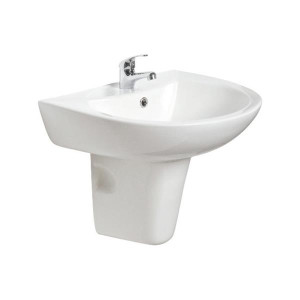 Sonas Strata 53Cm Basin With Semi Pedestal 1 Tap Hole