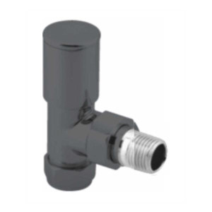 Sonas Round Angled Radiator Valves Set - Anthracite