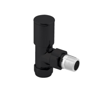 Sonas Round Angled Radiator Valves Set- Black