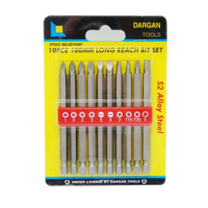 Dargan 10 Piece Long Reach S2 Bit Set 100Mm