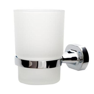Bg Home Tema Sofia Tumbler Holder Chrome With Frosted Glass