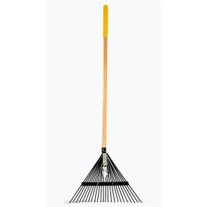 True Temper Wood Handle Temper Steel Leaf Rake 24 Teeth