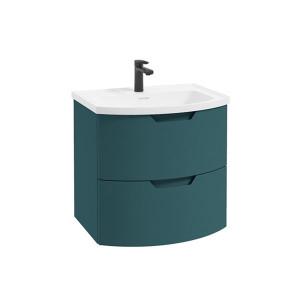 Sonas Arc 60Cm 2 Drawer Wall Hung Vanity Unit Ocean Blue