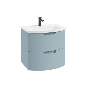 Sonas Arc 60Cm 2 Drawer Wall Hung Vanity Unit Morning Sky Blue