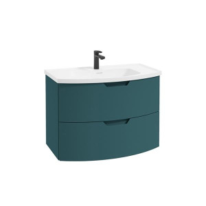 Sonas Arc 80Cm 2 Drawer Wall Hung Vanity Unit Ocean Blue