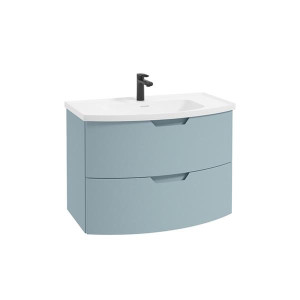Sonas Arc 80Cm 2 Drawer Wall Hung Vanity Unit Morning Sky Blue
