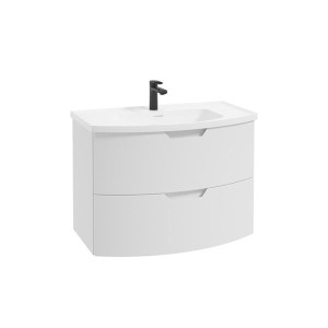 Sonas Arc 80Cm 2 Drawer Wall Hung Vanity Unit White