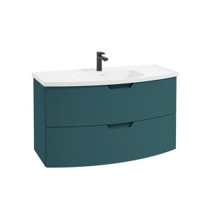 Sonas Arc 100Cm 2 Drawer Wall Hung Vanity Unit Ocean Blue