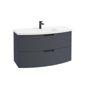 Sonas Arc 100Cm 2 Drawer Wall Hung Vanity Unit Night Sky Blue