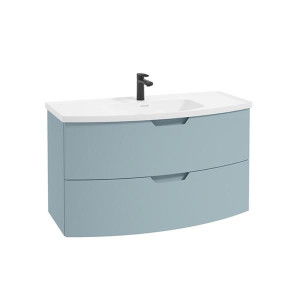 Sonas Arc 100Cm 2 Drawer Wall Hung Vanity Unit Morning Sky Blue