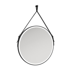 Sonas Astrid Style Round Matt Black Mirror 80Cm