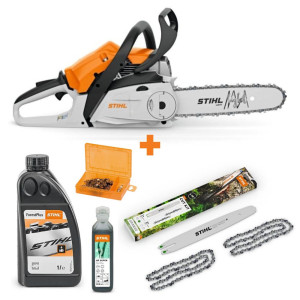 STIHL MS 162 C-BE PM3 35cm – Cut Kit 3, mały zestaw olejów i pojemnik na łańcuch
