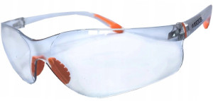 Okulary ochronne przezroczyste z akcentem pomarańczowym