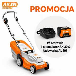 STIHL RMA 235 – kosiarka akumulatorowa, Zestaw: 2× AK 30 S + AL 101