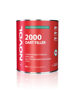 Novol 2000 Dart Filler Szybkoschnący Podkład Akrylowy Szary 2.8l