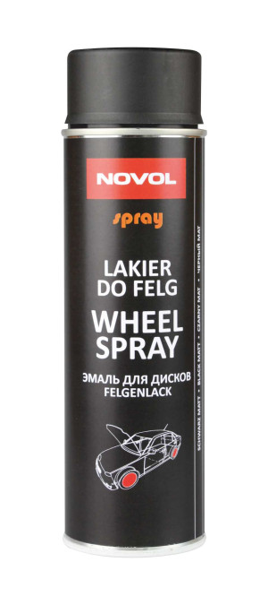 Lakier Akrylowy Do Felg Novol Wheel Spray Czarny Mat 500ml Spray