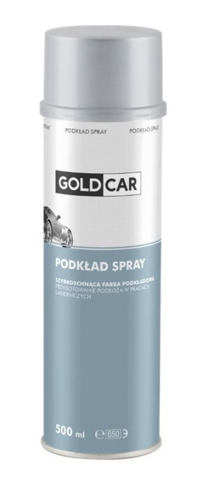 Lakier Podkładowy Szybkoschnący Szary Spray Goldcar 500ml