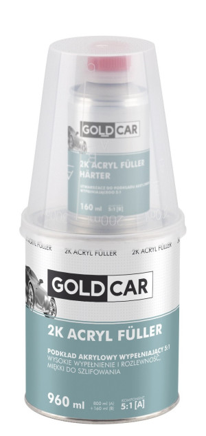 Podkład Akrylowy 2k 5:1 Biały Goldcar 960ml Kpl